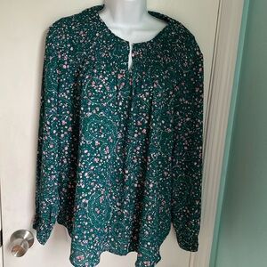 Stitch Fix 41 Hawthorn Mozzie Smocking Detail floral long sleeve blouse …
